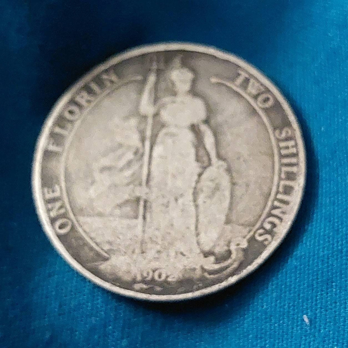 1902 two florins silver UK English coin, silver coins, gifts for him king Edward