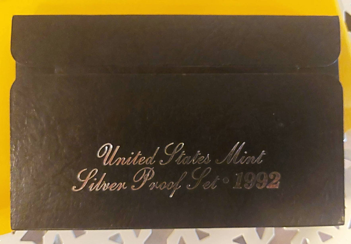 1992s silver black box proof set includes 90% silver coins, us coin collecting