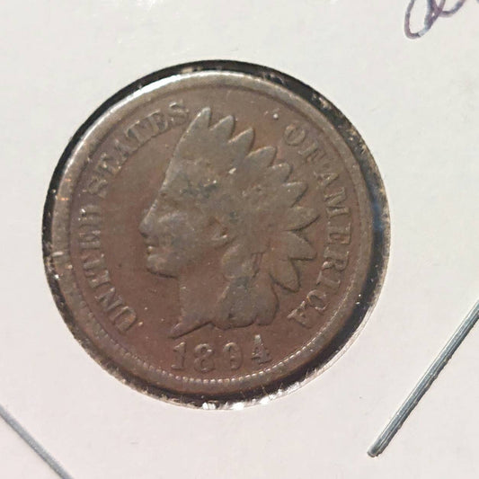 1894 indian head penny, semi key date vg/f
