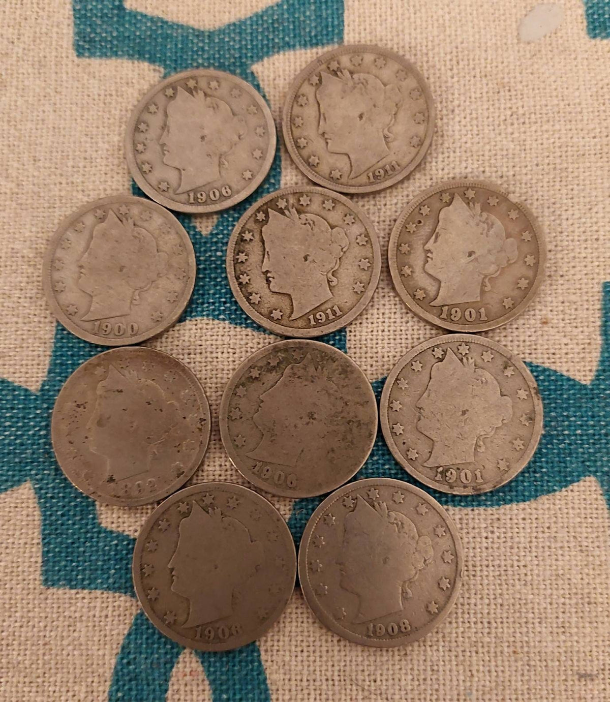 10 v nickels, liberty head 5 cent pieces includes an 1800s, rare us old coins and collectibles, gifts for him