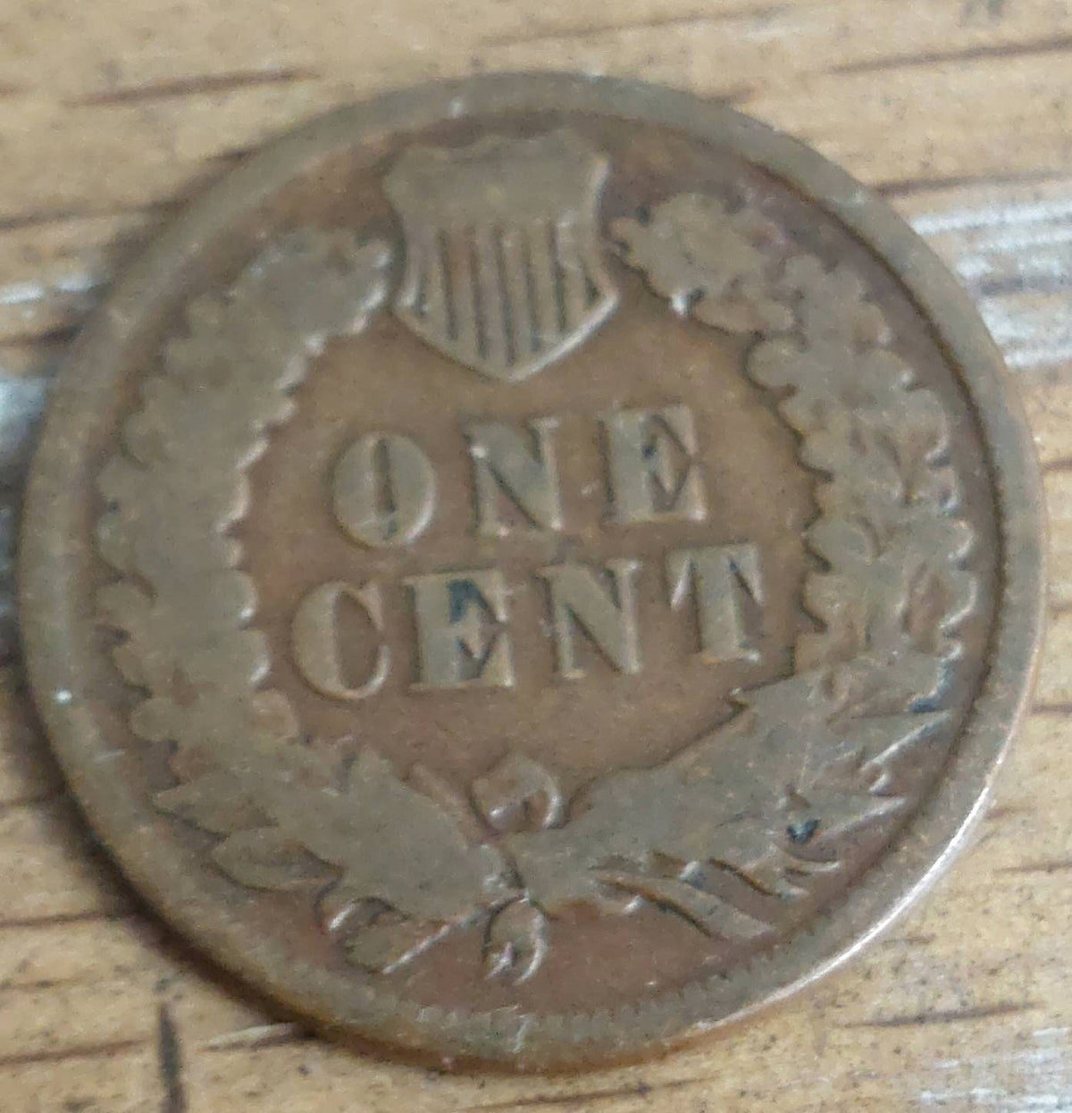 1874 indian head cent, very good plus penny