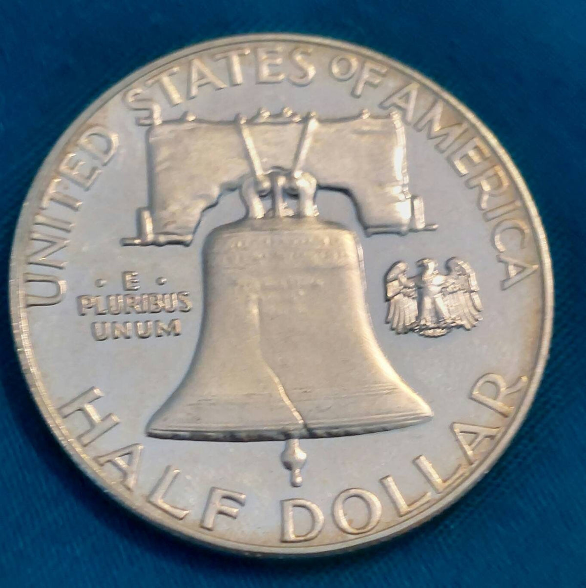 1962 proof franklin half dollar, 90 percent silver frosty coin vintage uncirculated proofs