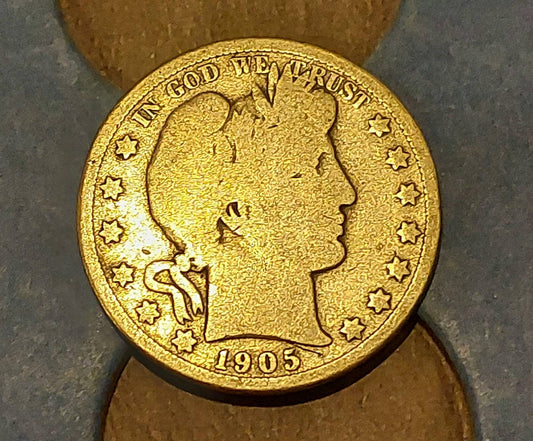 1905o new orleans barber silver half dollar, mintage of only 500k