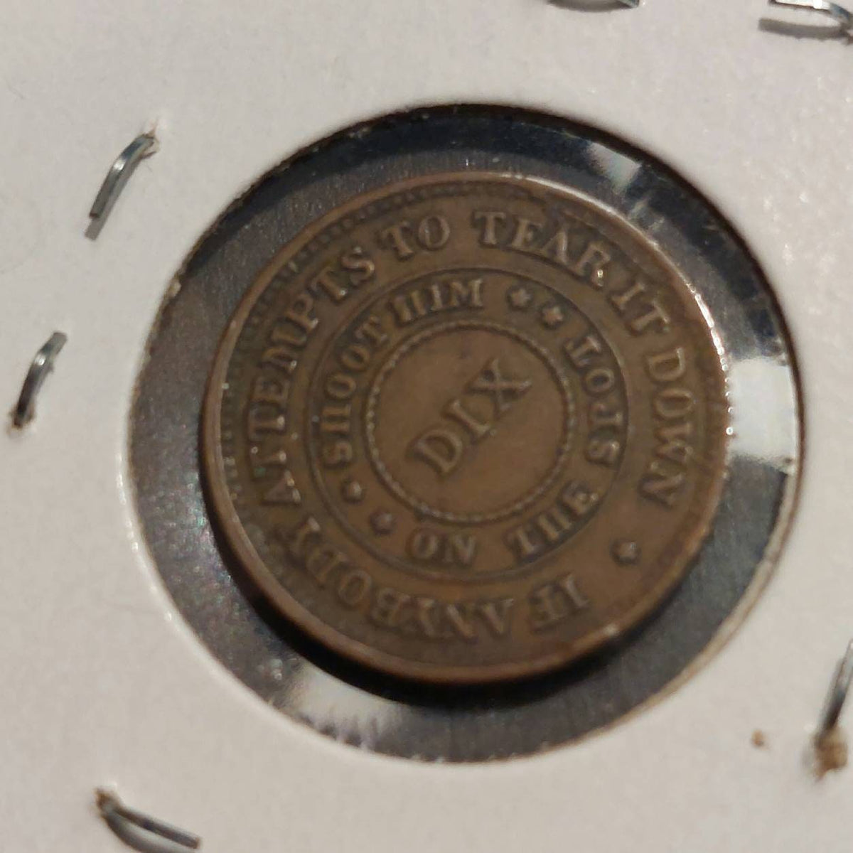 One random 1863 civil war token from large collection! Coin will be very/fine to extra fine, one cent token antique