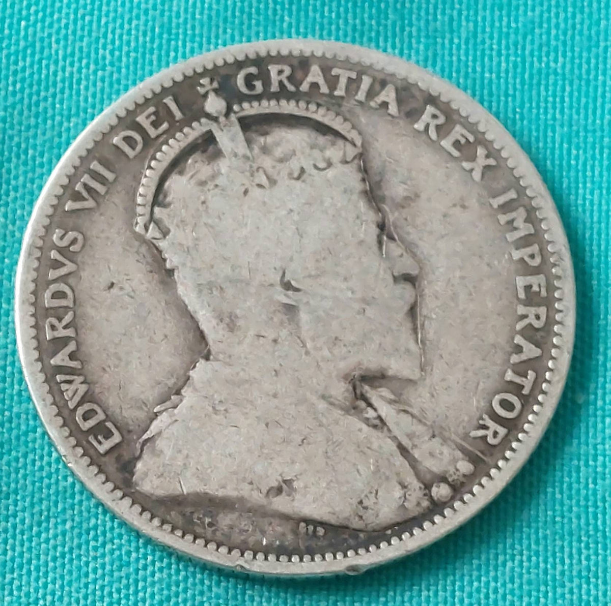1910 sterling silver Canadian 25 cent coin king george