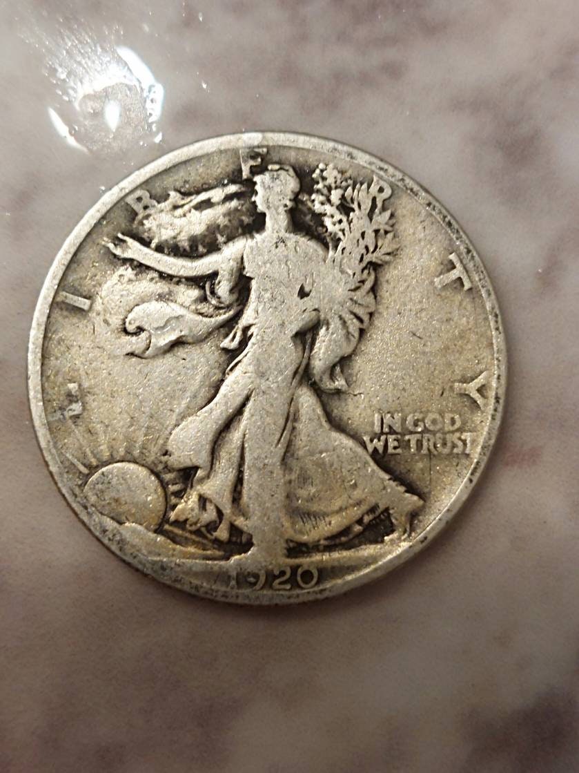 1920p walking liberty silver half dollar, very good us coin collecting, gifts for him