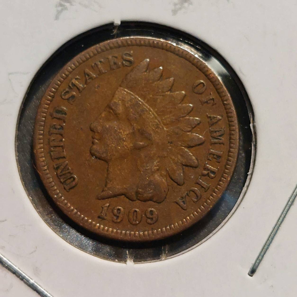 1909 indian head penny very fine copper cent, tough date