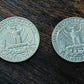 Two proof 1950s or 1960s gem proof silver Washington quarters from my collection, 90 percent silver and low mintage