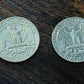 4 mint state or proof 1950s or 1960s gem proof silver Washington quarters from my collection, 90 percent silver and low mintage