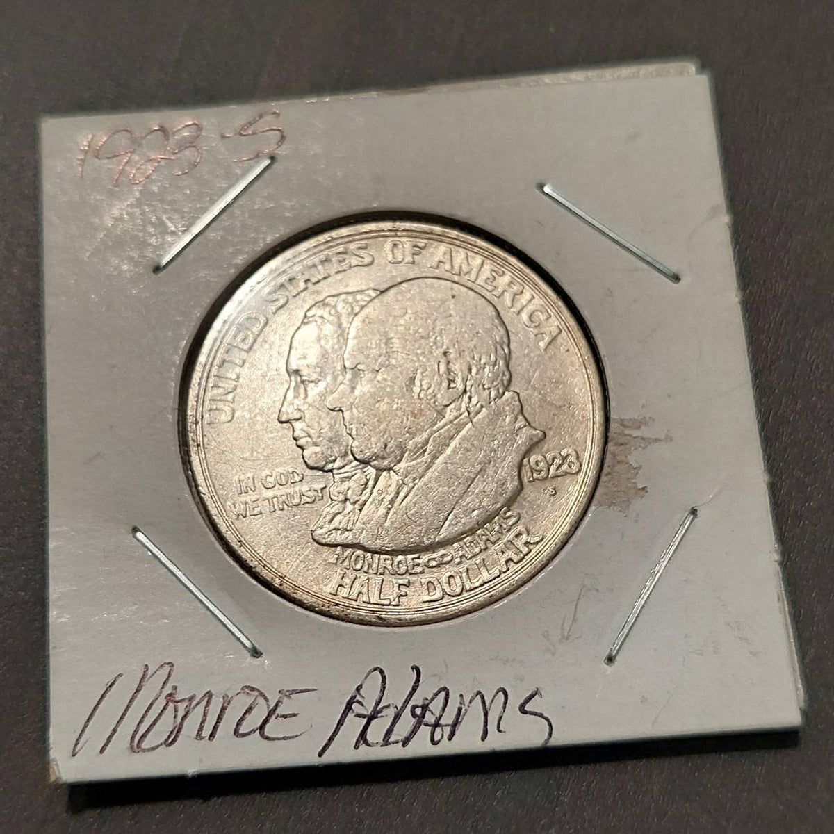 1923s Monroe Adam's silver commemorative half dollar, rare free shipping
