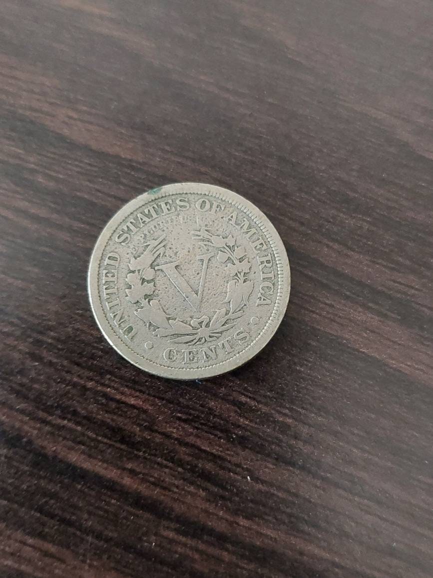 1895 liberty v nickel, antique American coin very good condition this is a difficult date to locate in any grade