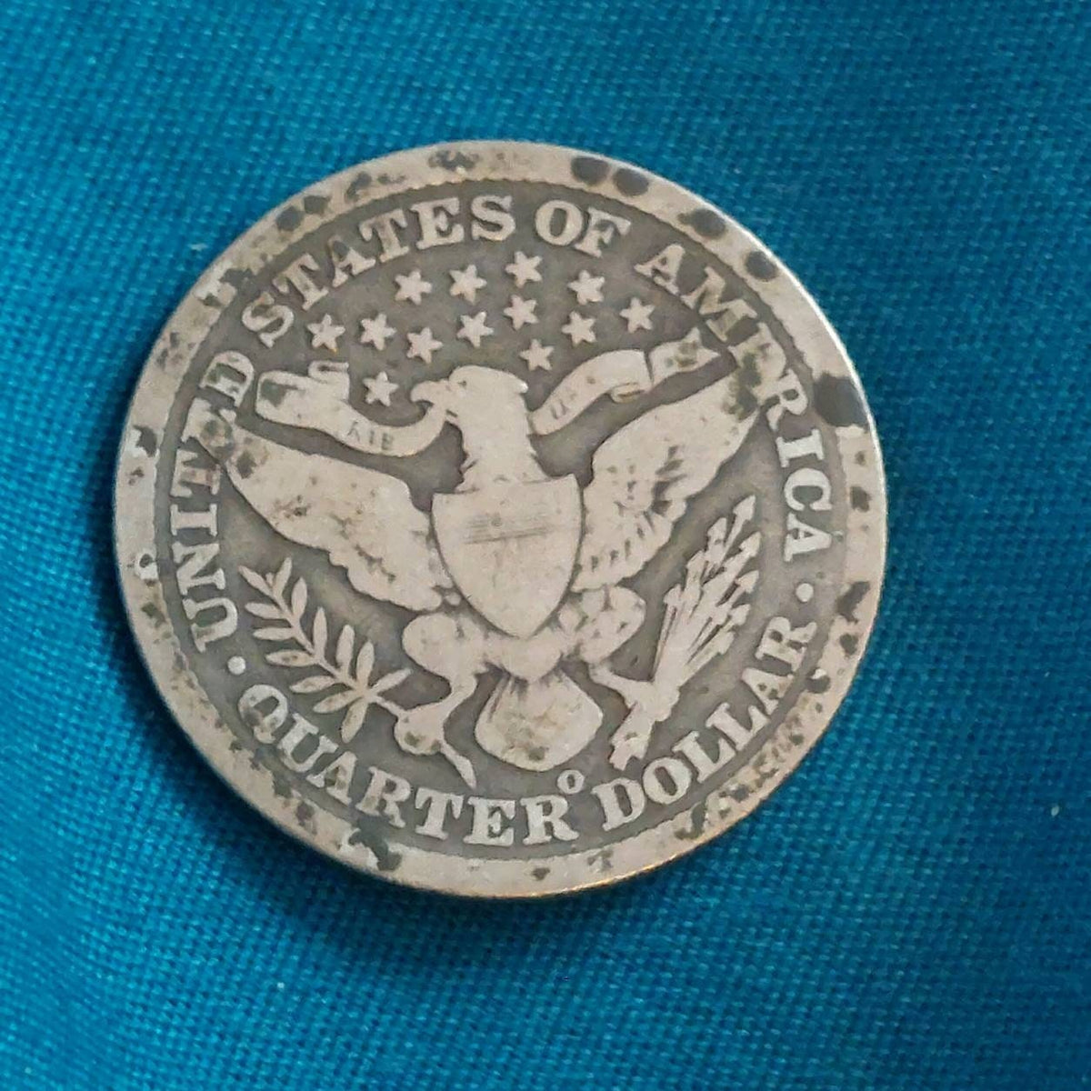 1898o barber silver quarter, good condition semi key date 90 percent silver antique coin