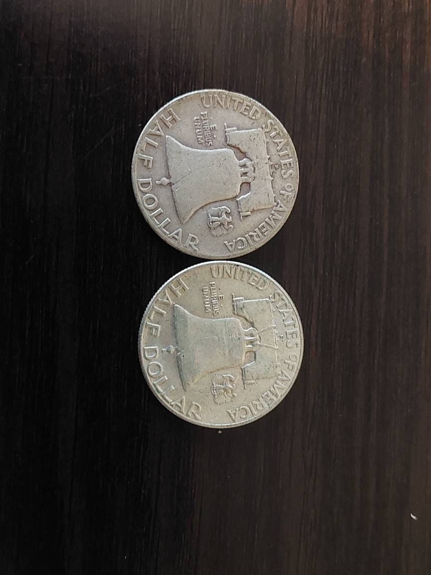1948d and 1949d franklin half dollars, invest in silver,  ships free