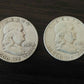 1948d and 1949d franklin half dollars, invest in silver,  ships free