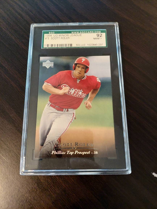 1994 upper deck Scott rolen prospect rookie card, Philadelphia phillies, sgc graded near mint 92 card number 78 rare