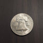 1950s date silver Franklin half dollar, mint state 90 percent silver coin uncirculated beauty coin