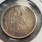 1883 high grade seated liberty dime, love token, for mary, 1800s collecting coin us