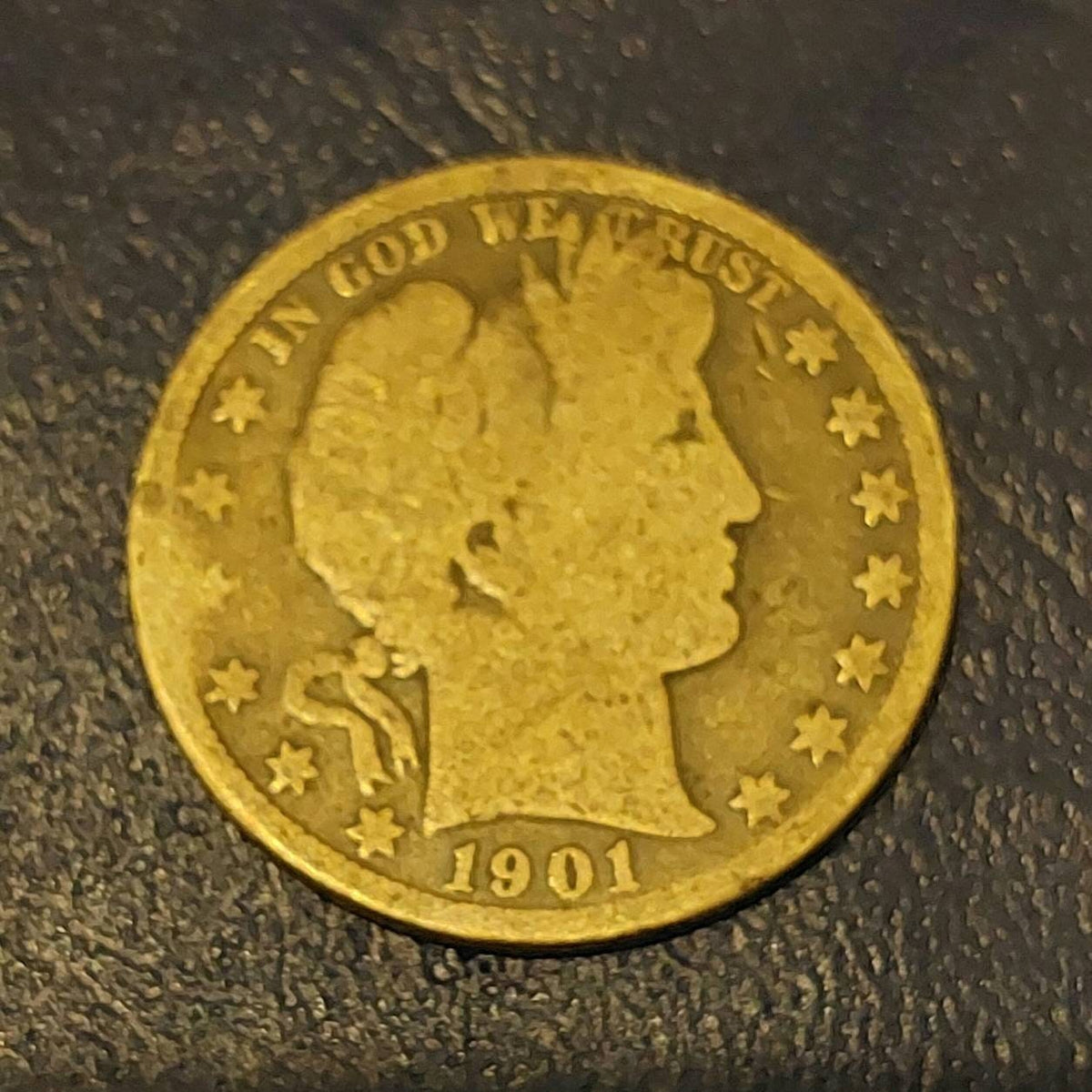 1901s barber silver half dollar, under 1 million mintage