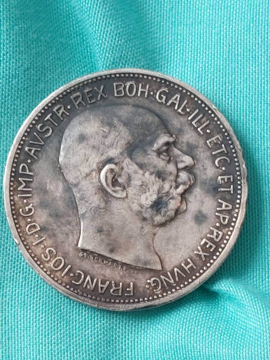 1912 austria 2 korona antique silver coin