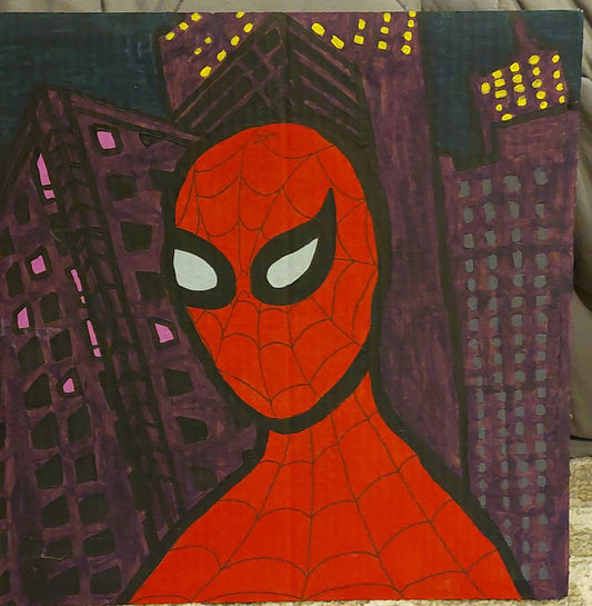 Hand painted marvel spider man artwork, medium size comic artwork, needs to be framed ships free you can make offer