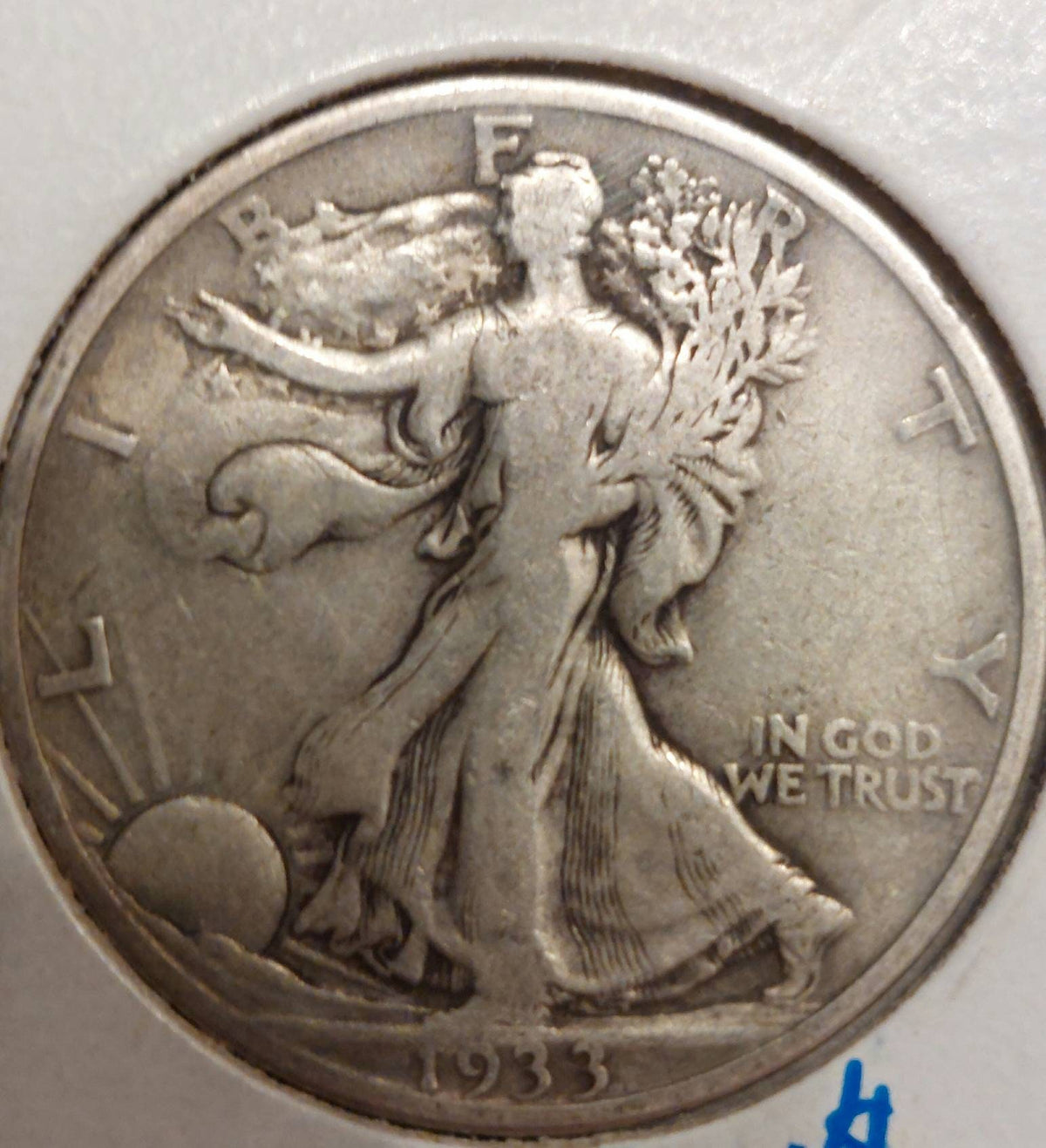 1933s walking liberty silver half dollar,  semi key date rare 90 percent silver coin, us coin Collecting