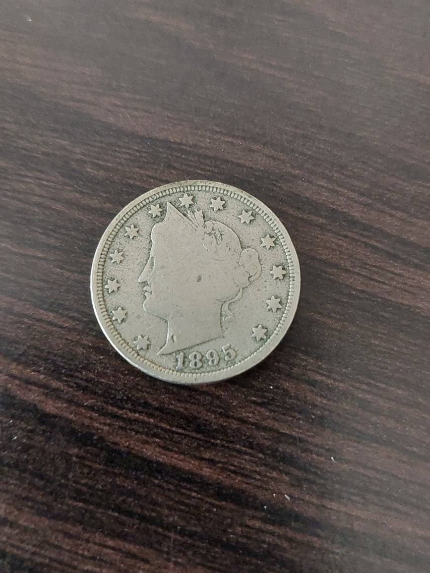 1895 liberty v nickel, antique American coin very good condition this is a difficult date to locate in any grade