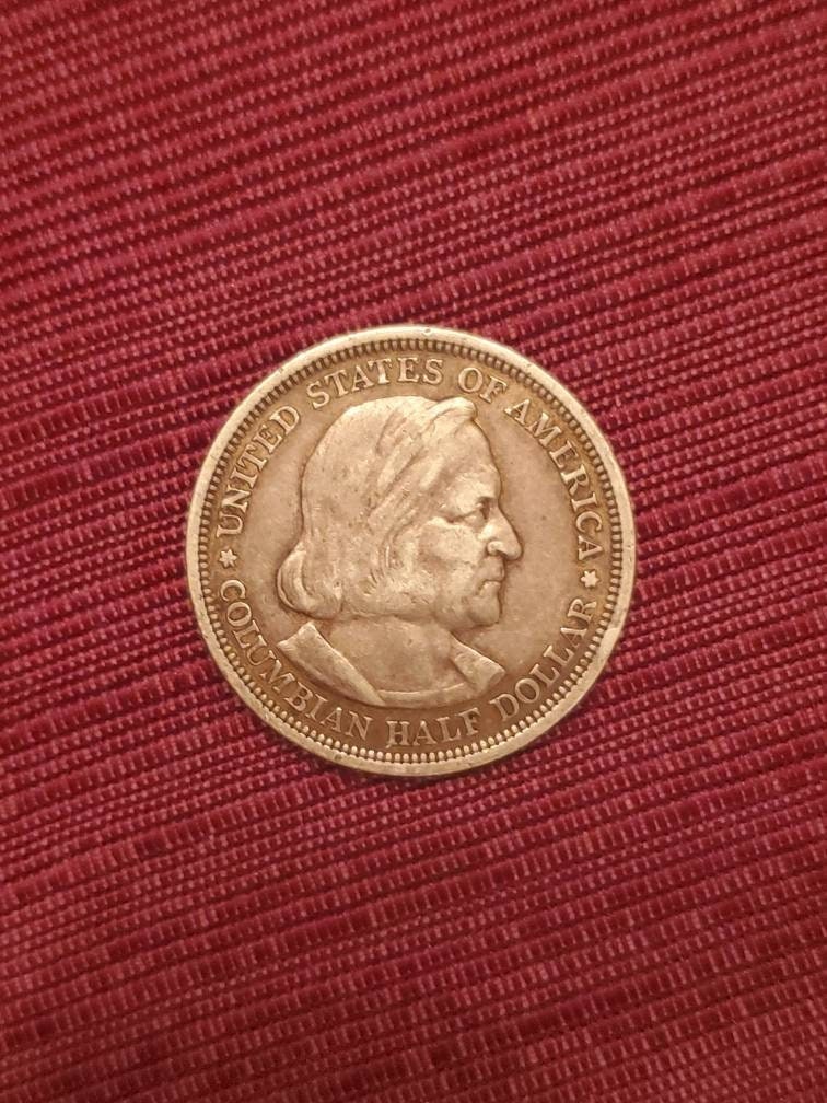 1893 columbian half dollar silver commemorative coin random one from collection