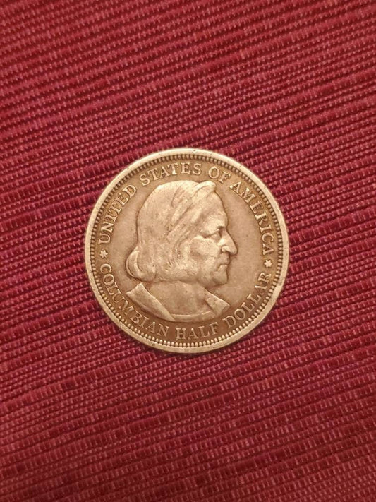 1893 columbian half dollar silver commemorative coin random one from collection
