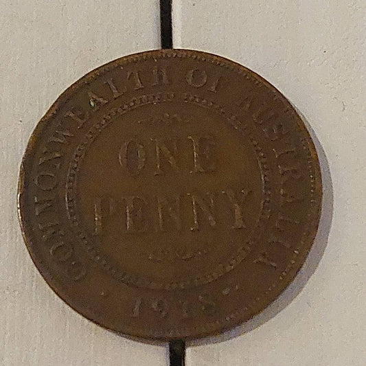 1918 commonwealth of Australia,  king george one penny large cent, rare