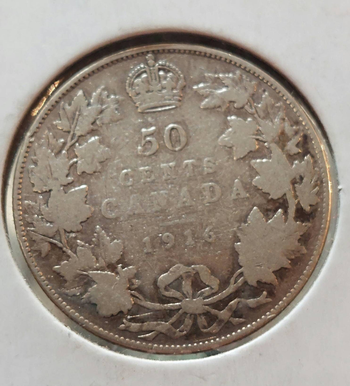 1916 Canadian Sterling silver 50 cent piece