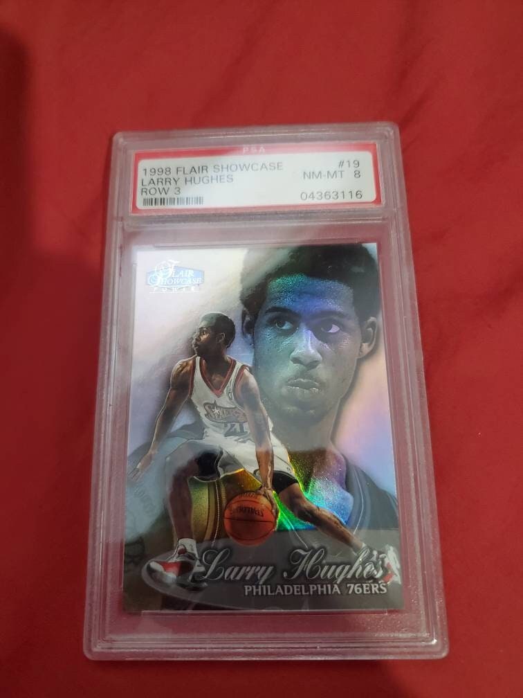 vintage PSA graded philadelphia 76ers 1990s basket ball card, larry Hughes
