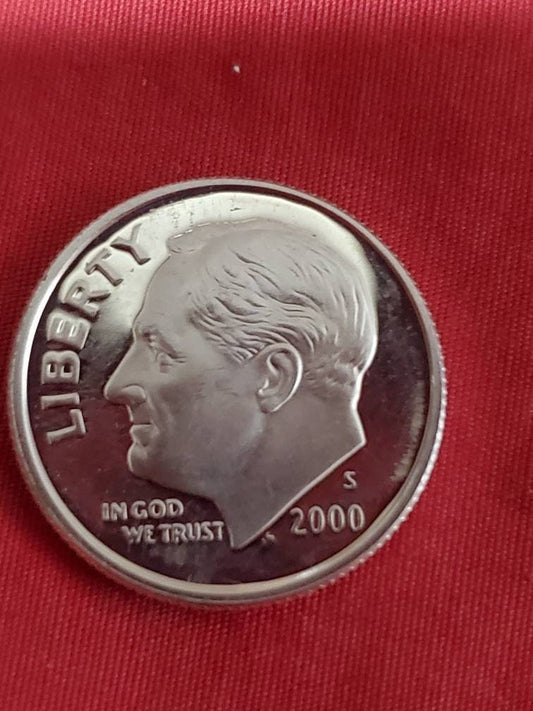 2000s silver Roosevelt proof dime mirror gem, us coins, coin collecting silver