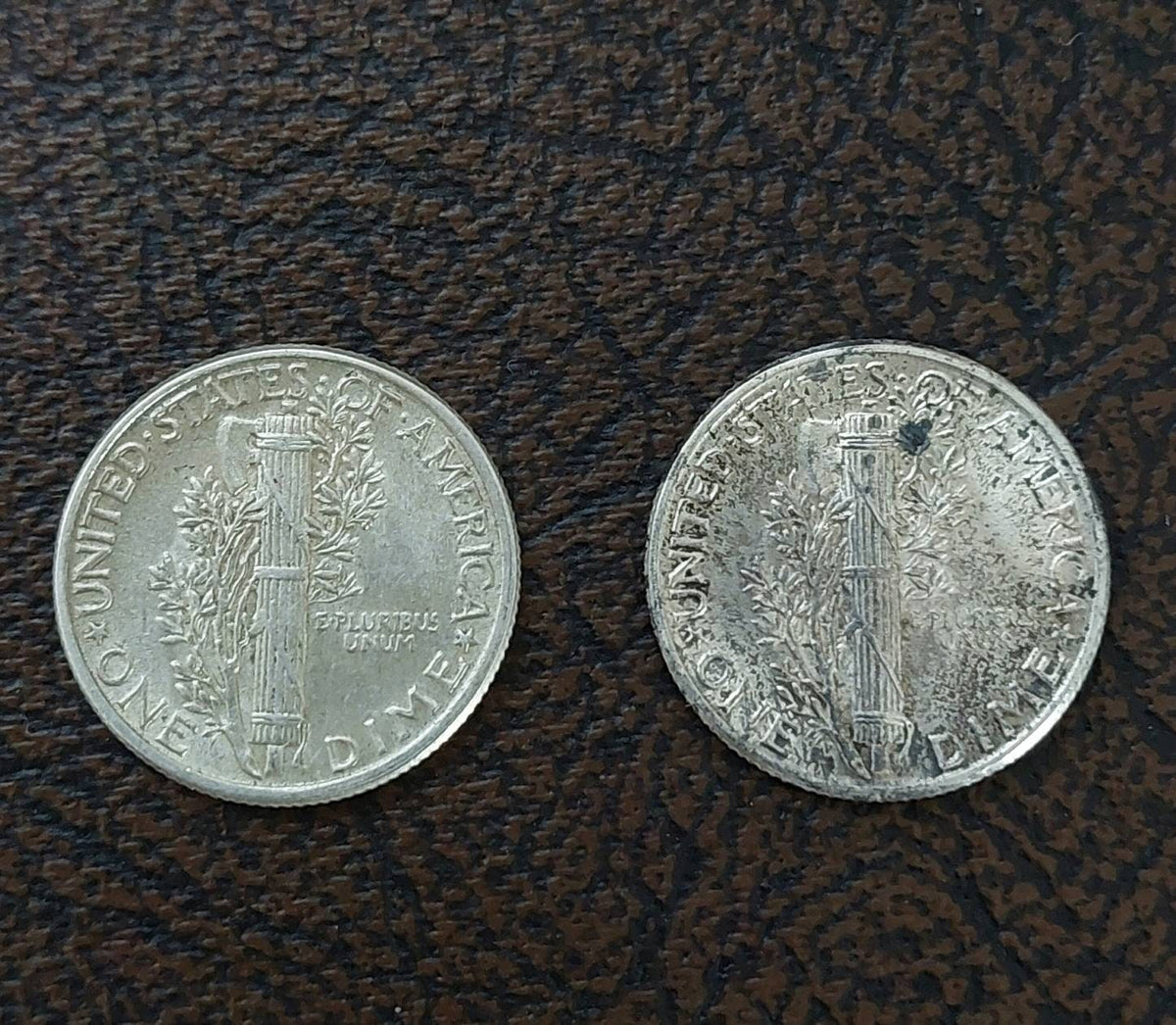 Two high grade 1944 silver mercury dimes