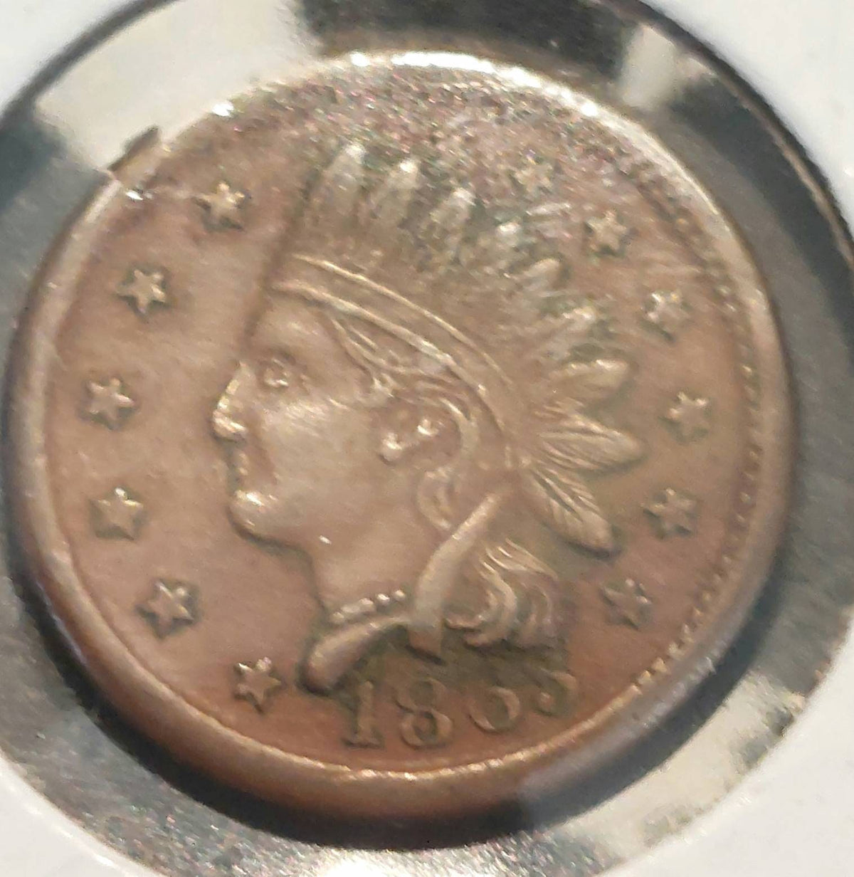 1863 not one cent civil war token, better variety