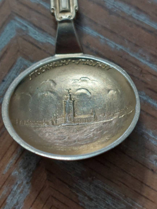 Stockholders Sweden sterling silver, vintage commemorative spoon