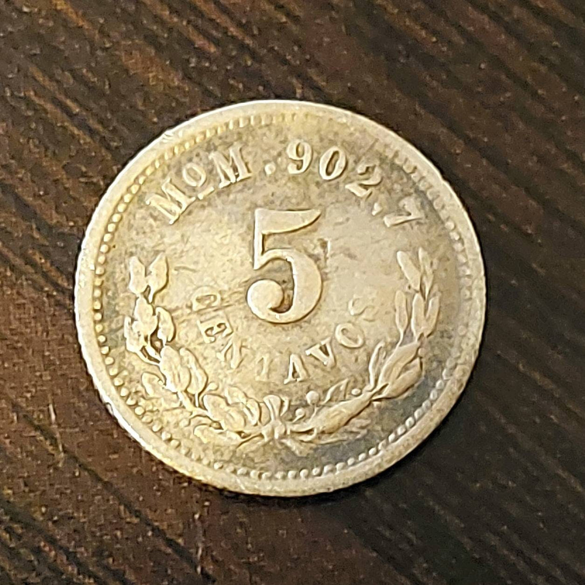 1892 Mexico 5 centavos silver, plata world coin high grade details, coin collecting