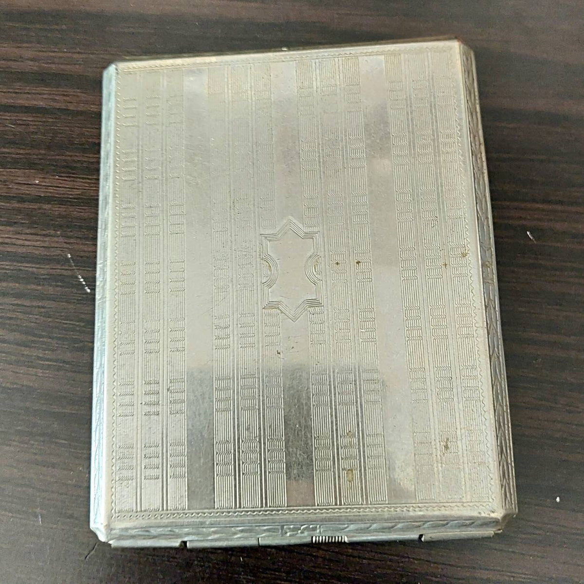 Antique nickel silver, cigarette case/ holder, vintage gift,  collectible