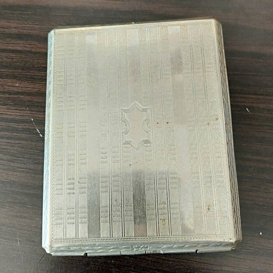Antique nickel silver, cigarette case/ holder, vintage gift,  collectible