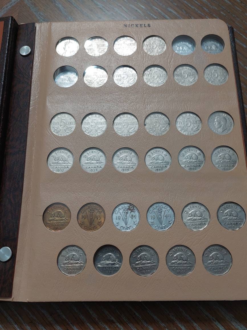Dansco 7117 Canada nickel book, contains 60+ Canadian nickels from 1920 to 1980s, coin collecting
