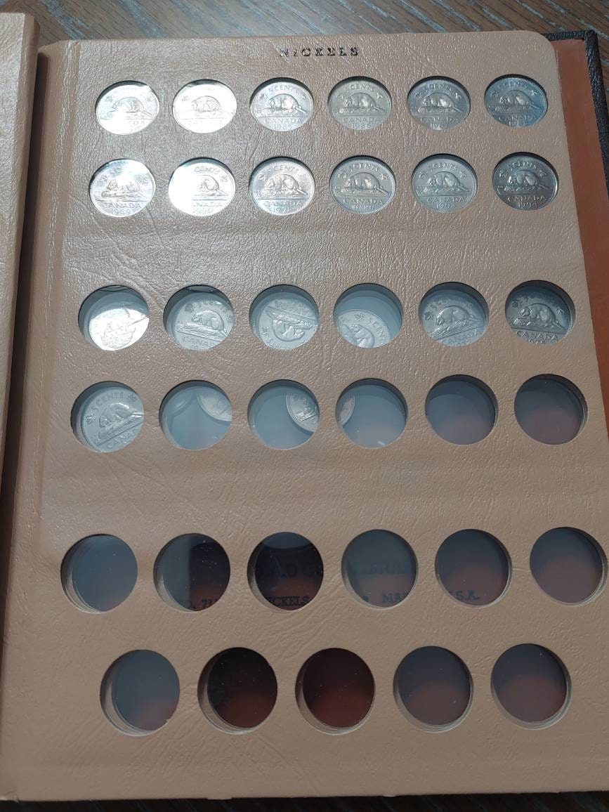 Dansco 7117 Canada nickel book, contains 60+ Canadian nickels from 1920 to 1980s, coin collecting