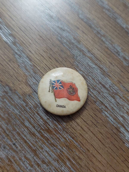 1890s advertising token pinback, nation of Canada,  whitehead and hoag