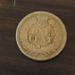 1864 copper nickel, Civil War date indian head penny, rare old us coins, gifts for him holiday 2022