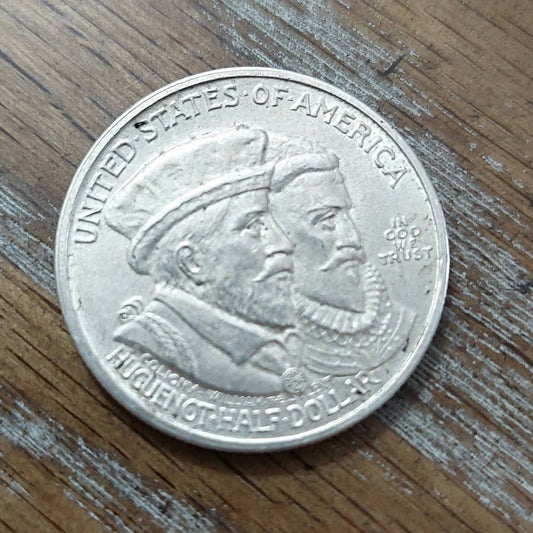 1924 silver commemorative half dollar, Huguenot 50 cent piece scarce, ships free, us coins