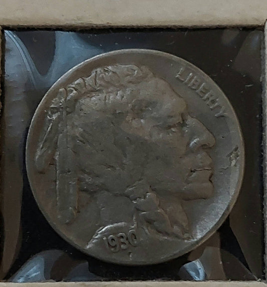 1930s date  buffalo nickel, better date fine/very fine coin