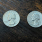 Two proof 1950s or 1960s gem proof silver Washington quarters from my collection, 90 percent silver and low mintage