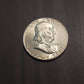 1950s date silver Franklin half dollar, mint state 90 percent silver coin uncirculated beauty coin
