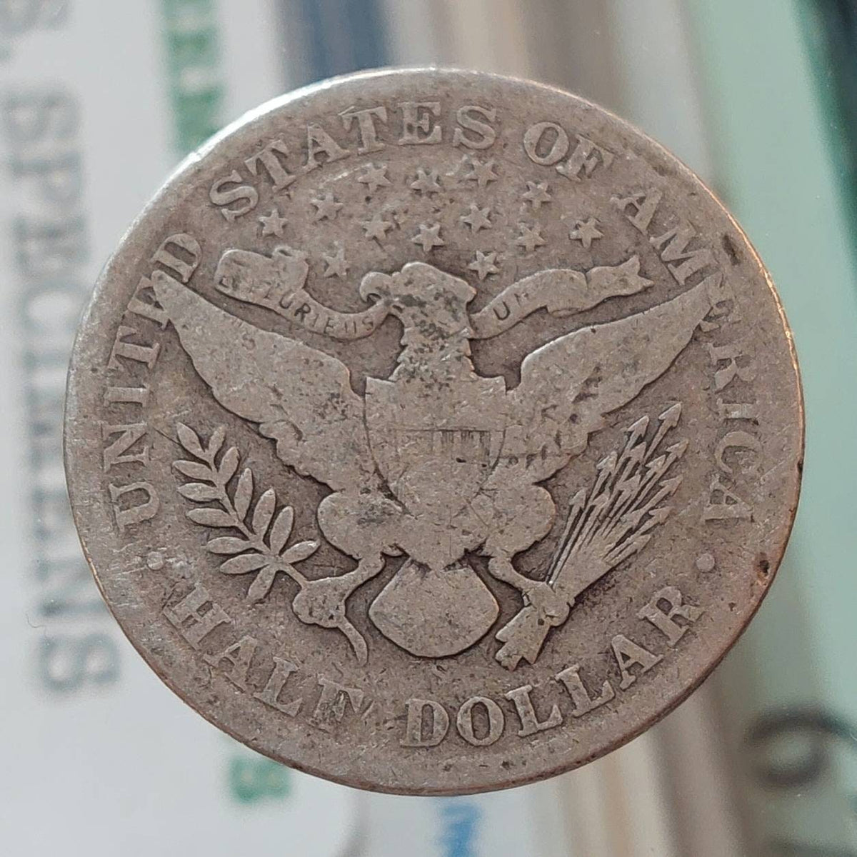 1910s barber silver half dollar, better date 90 percent silver
