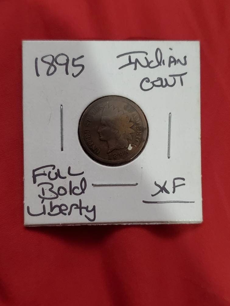 1895 Indian cent 1800s antique full liberty coin with necklace high grade indian penny
