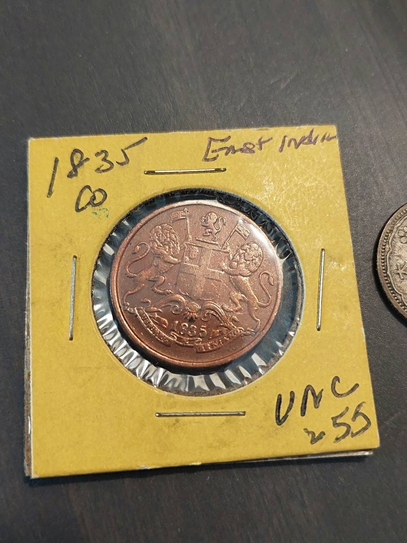 1835 east indian trading company, one quarter anna large cent, high grade