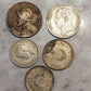 5 coin foreign/ world silver coin lot, 1930s and 1940s see description, coin collecting